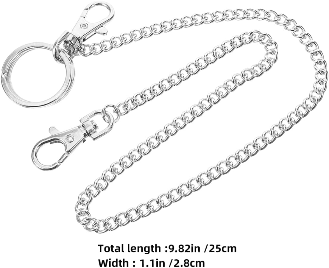 TOGEVAL Wallet Chain for Men Heavy-Duty Secure Keys Holder Functional Jeans Pocket Watch Chains Decorative Lobster Clasp image number 2