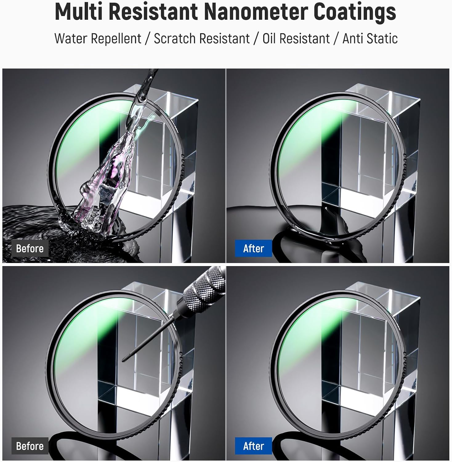 NEEWER 43Mm MC UV Protection Filter 24 Layer Multi Resistant Nano Coatings/Hd Optical Glass/Water Repellent/Scratch Resistant/Aluminum Alloy Ultra Slim Frame/Ultraviolet Filter image number 2