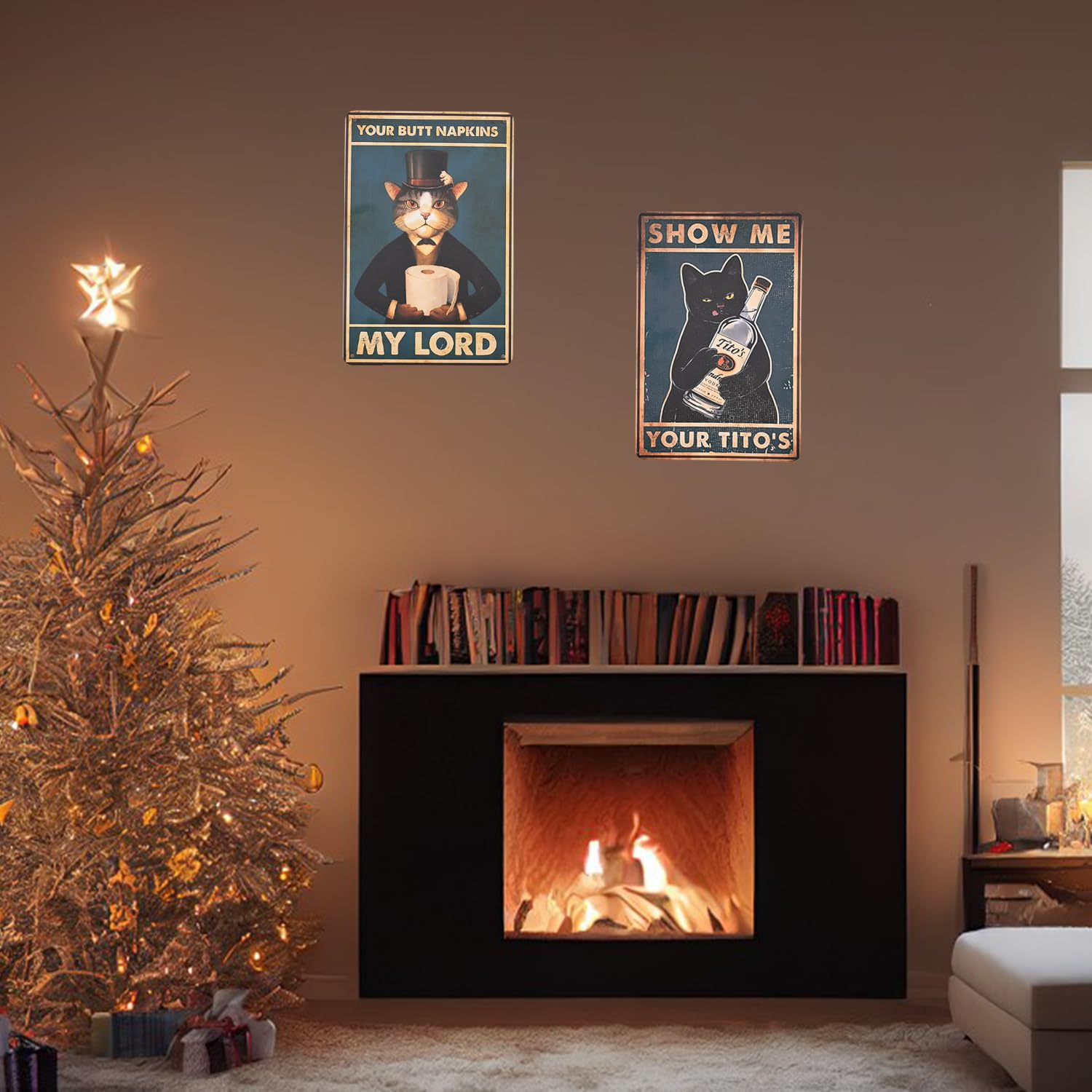 Vintage Cat Bathroom Decor, Metal Bathroom Wall Art, Funny Toilet Wall Decor, Restroom Tin Sign, Black Cat Themed Decor Cat Lover Gifts, 7.9X11.8 Inch, 7.9X11.8Inch (Style 2)