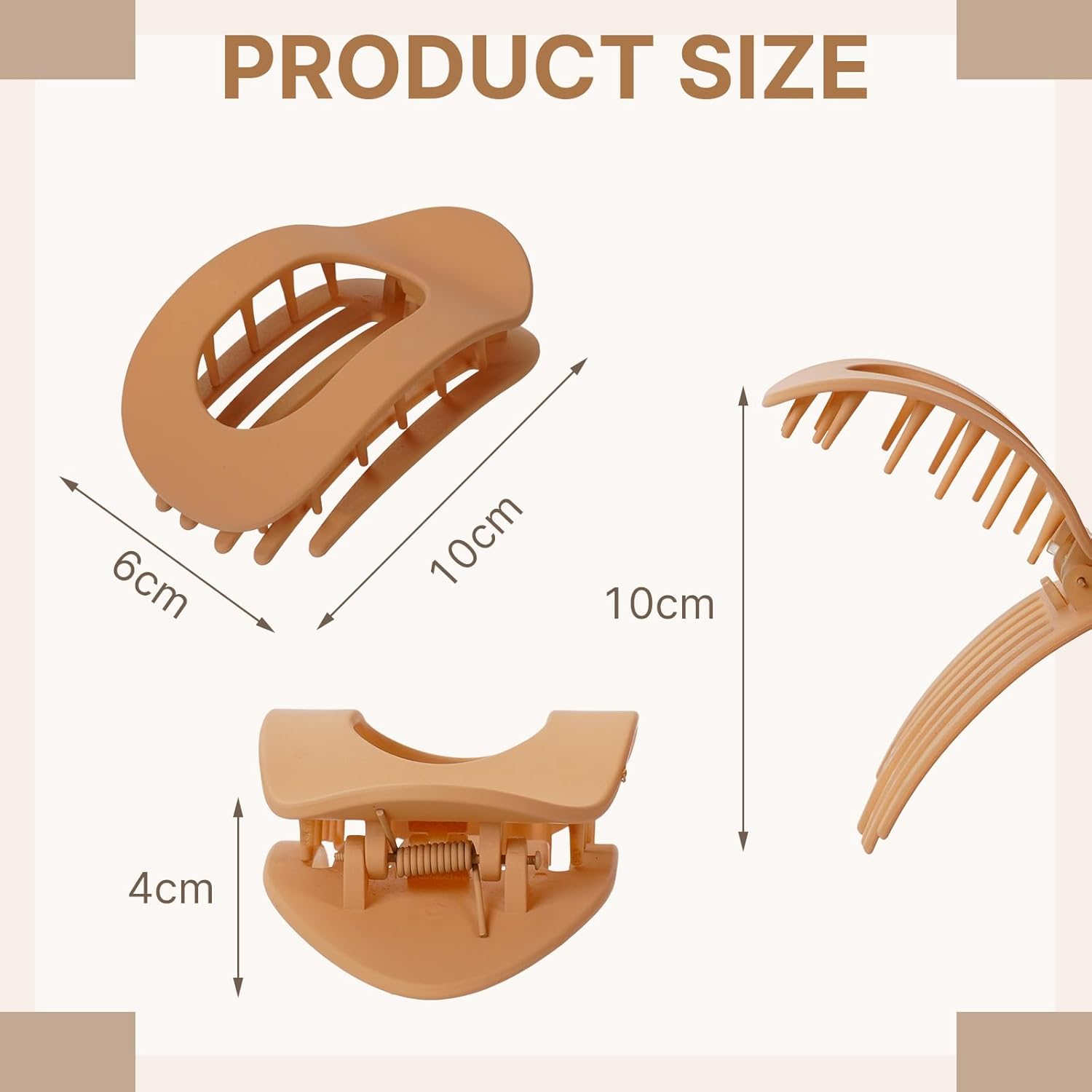 Pack of 4 Hair Clips for Women, Tumurup Hair Claw Large Flat Hair Clips for Women, Hair Clip Flat, Strong Hold Women'S Hair Clips, for Thin and Thick Hair image number 6