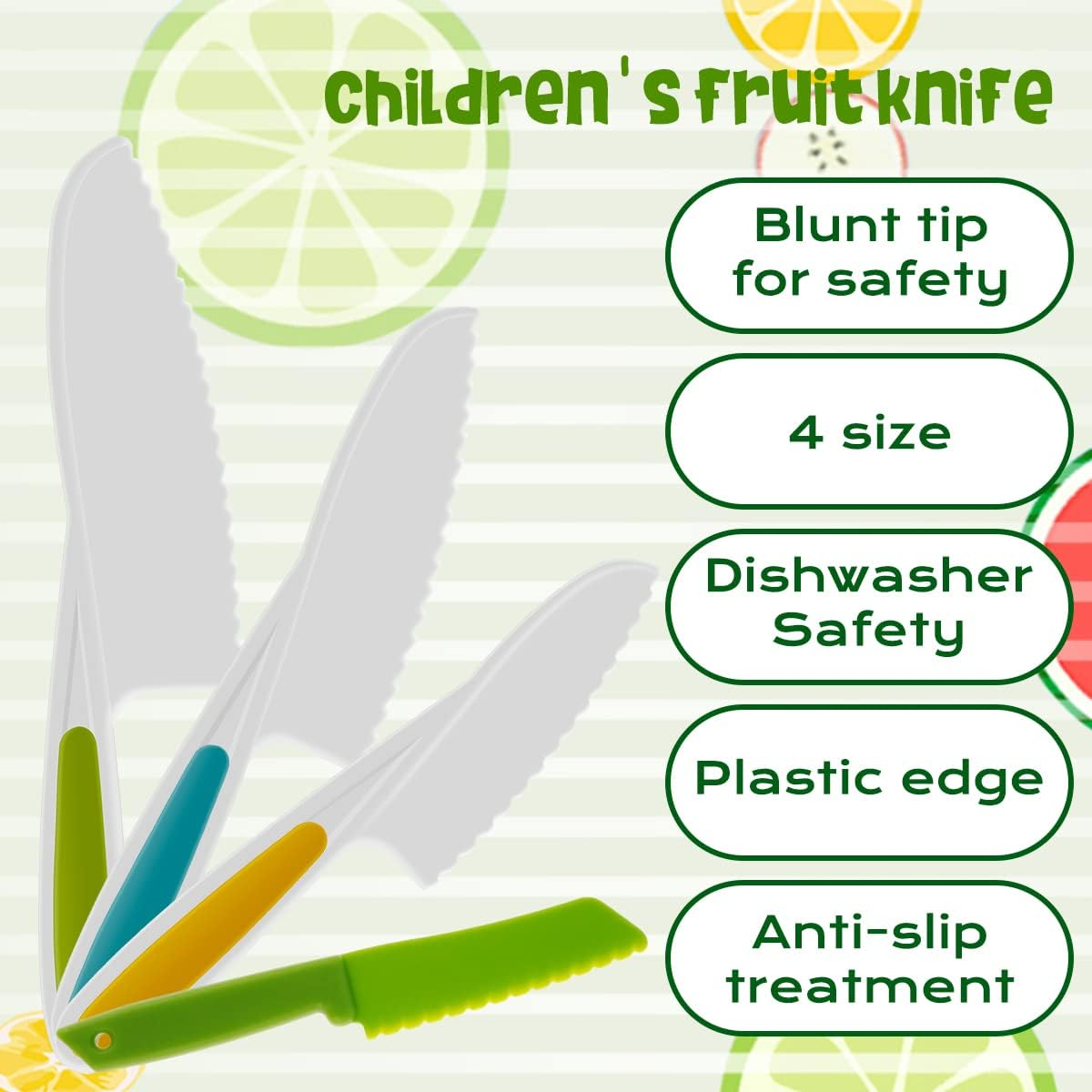 10 Pieces Kids Cooking Cutter Set, Montessori Kitchen Tools Safe Cutting Veggies Fruits, Toddler Kitchen Cutter Set for Chopper, Cutting Fruit and Vegetable (Green) image number 5