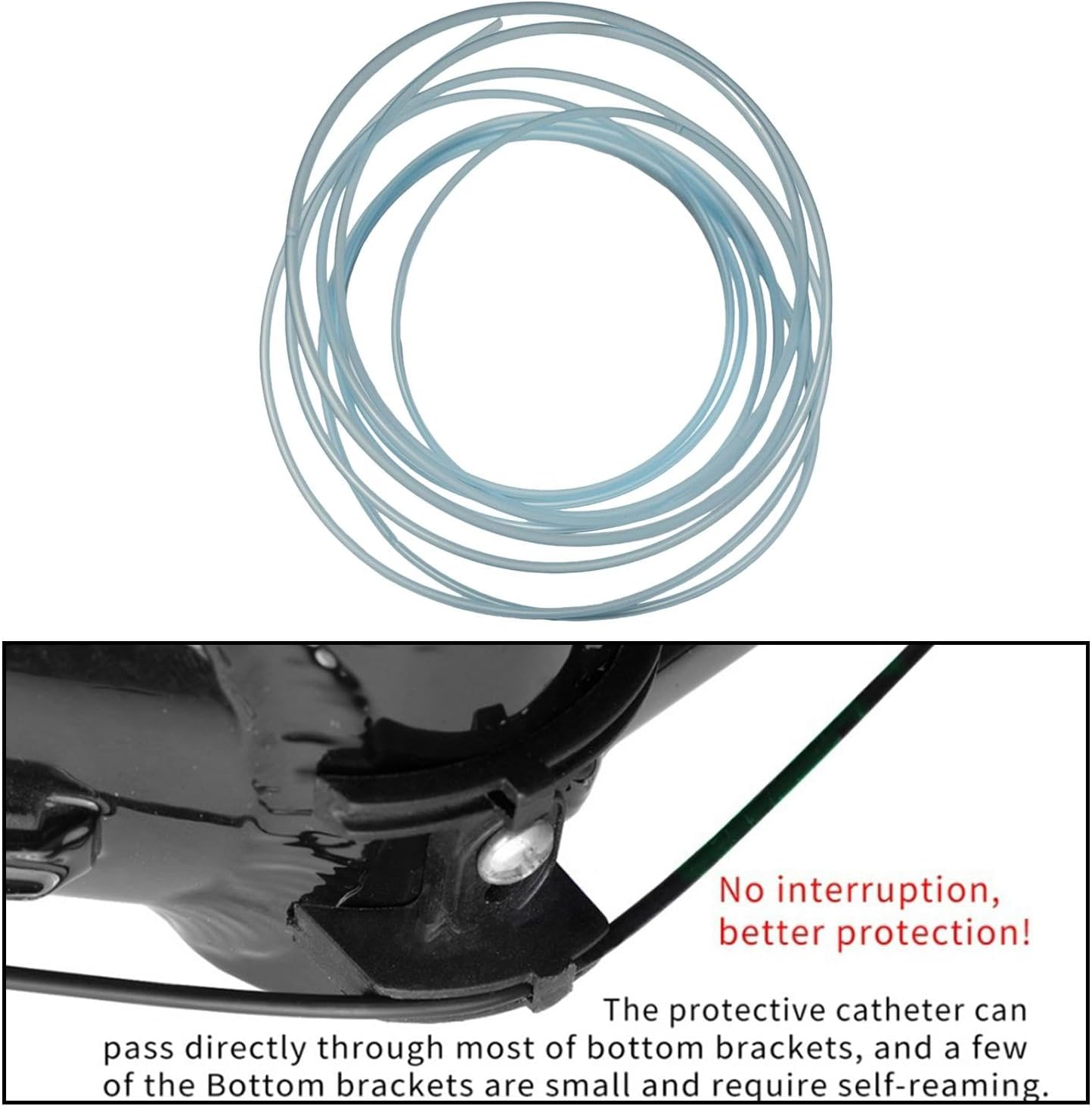 F Fityle Universal 3 Meter Slick Lube Liner Cable Housing for Moutain Road Bike Shift Brake Derailleur Protector Dustproof Oiling Tube Sleeves image number 3
