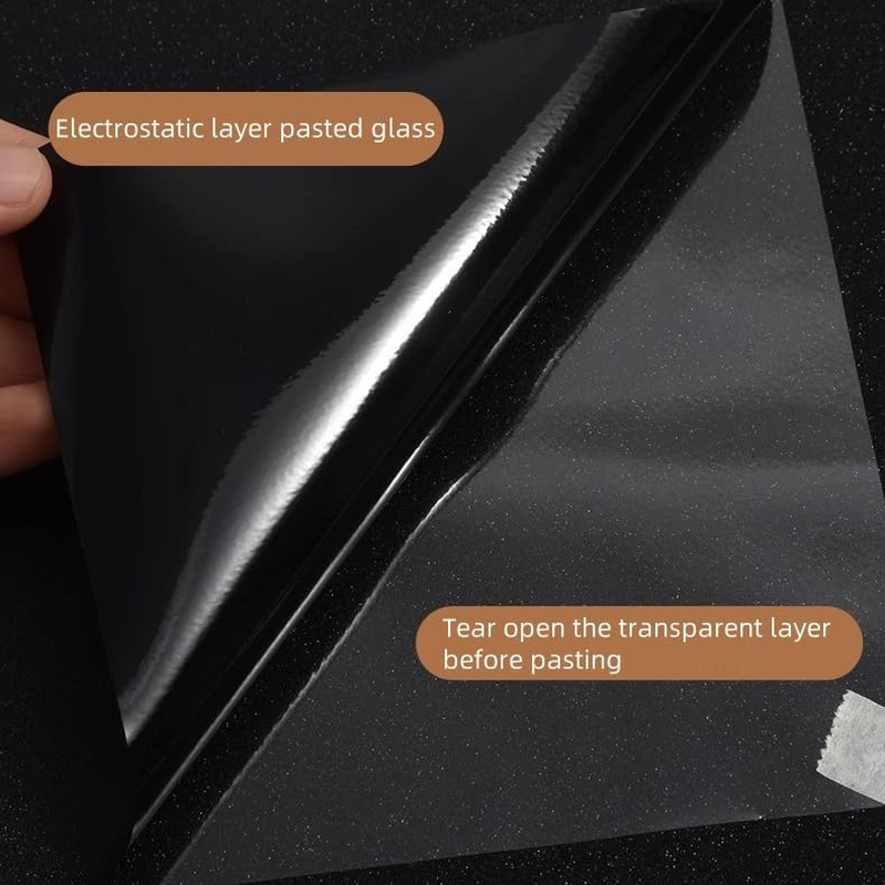 XINYUICEAN Fish Tank Background, Black Aquarium Background Static Cling, Electrostatic Adhesion Aquarium Fish Tank Wallpaper Backdrop, Vinyl Aquarium Poster Background Sticker Decoration