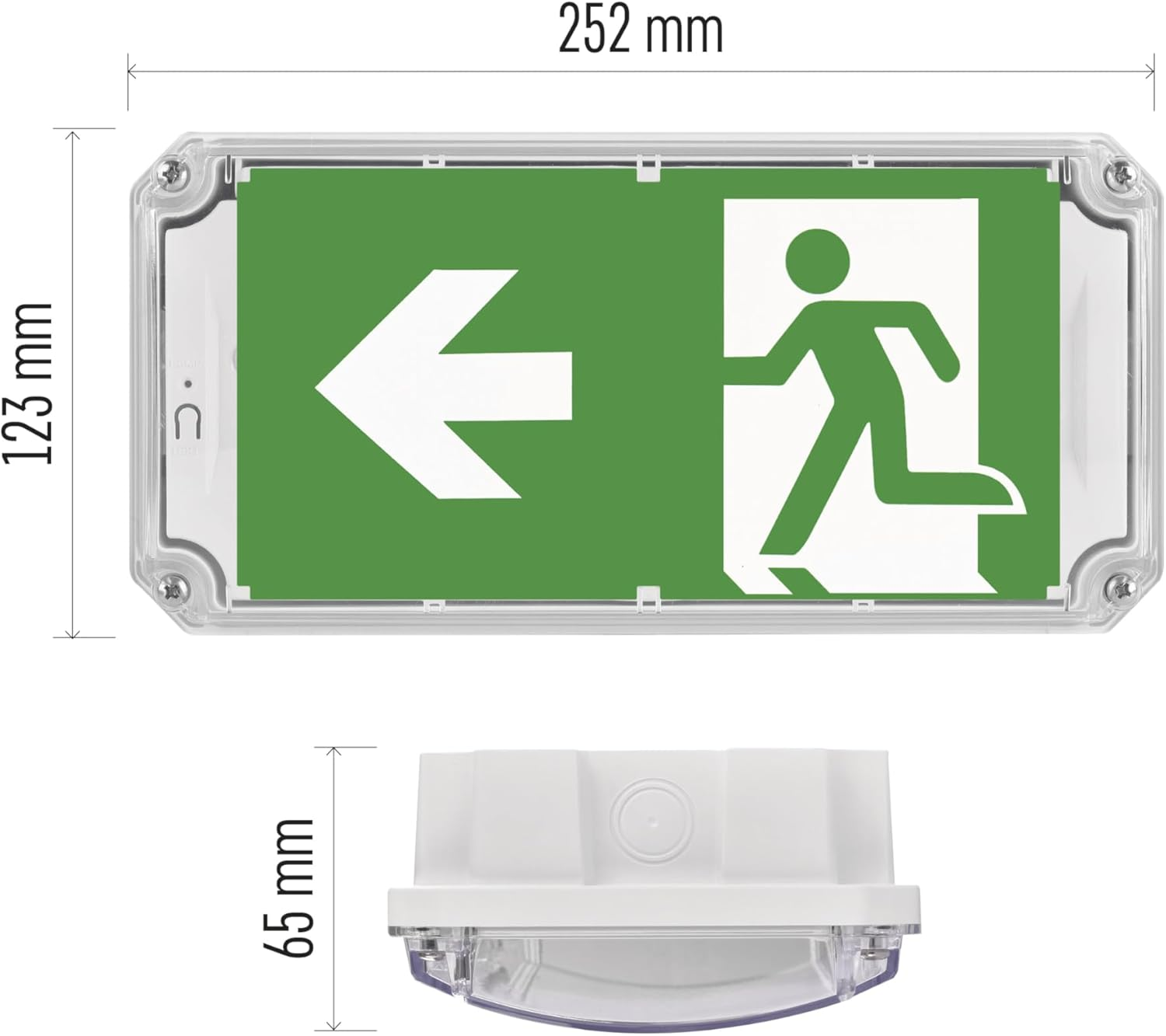 EMOS - LED Security Light Nessi 3W with Battery - Anti-Panic Lighting with Manual and Auto-Test Button - 3 Hours Emergency Mode - Surface-Mounted - Cool White Light - Also for Wet Rooms - White image number 1