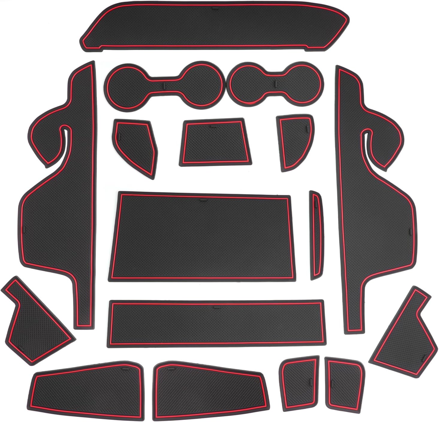 SXCY for 2024 Ford Ranger Accessories Cup Holder Inserts Liner 2024 Ranger Door Slot Mats Cupholder Coasters for 2024 Ford Ranger Lariat/Raptor/Xl/Xlt Accessories Inserts Liner Waterproof Mats(Red) image number 5