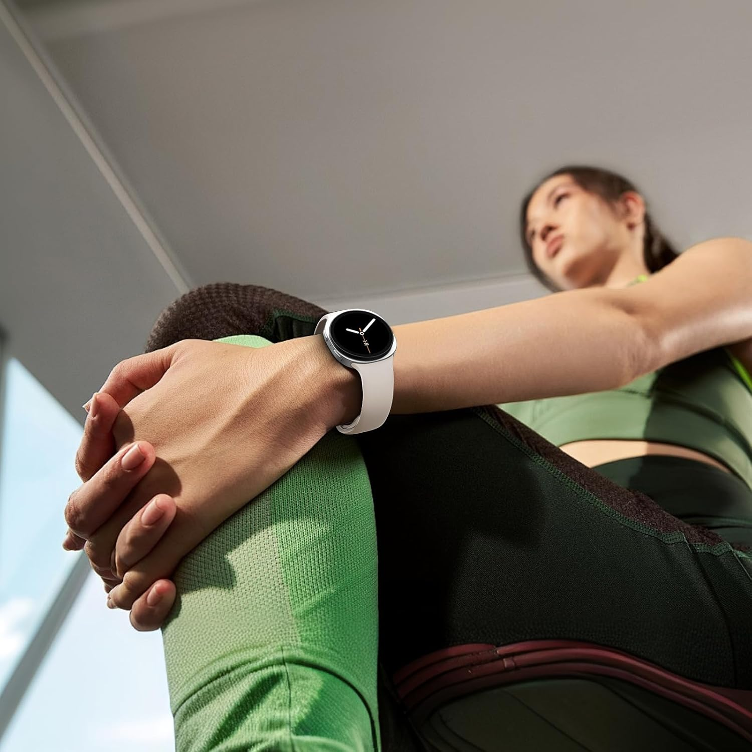 Sport Bands for Samsung Galaxy Watch 8 Band 40Mm 44Mm/Watch 8 Classic Band 46Mm Women Men,Soft Silicone Waterproof Rubber Strap for Samsung Galaxy Watch 8 Classic Bands 46 Mm/Watch 8 44 Mm 40 Mm - Army Green image number 5