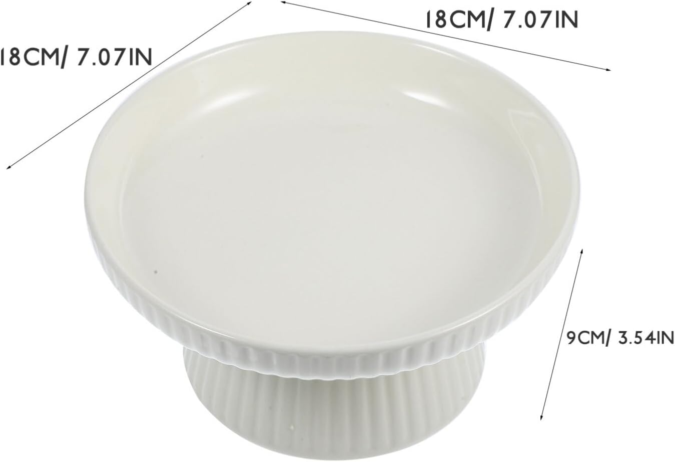 1PC White Ceramic Fruit Bowl for Kitchen Counter, Ceramic Footed Serving Bowl, Dessert Display Stand Food Snack Storage Tray for Home Kitchen image number 1