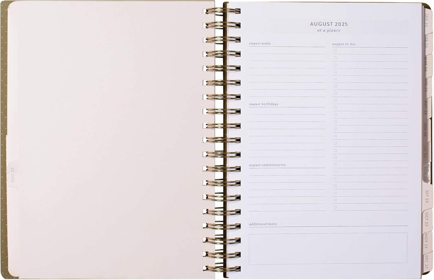 Fringe Studio 2026 Spiral Weekly Planner, Aug 2025 - Dec 2026, 17 Month, Paperback Cover, "HERITAGE HYDRANGEA", 8"W X 10"H, 240 Pages (844PA052) - Eucalyptus image number 5