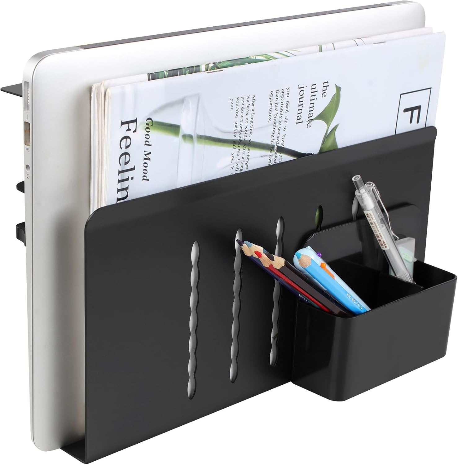 Desk Side Organiser, No Drill Adjustable Desk Organizer Storage, Clamp-On Desks Shelf with Pegboard Accessories, with Magnetic Pen Holder, Desk Storage Holder for Office and Home image number 6