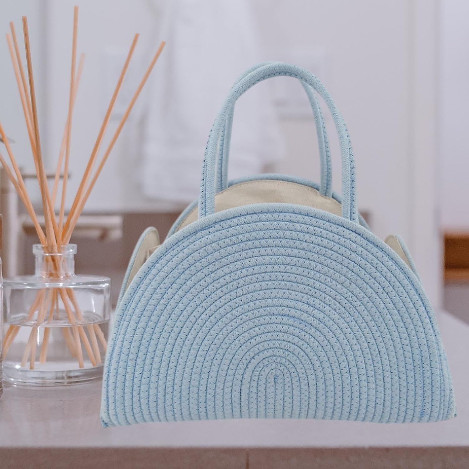 TWTCZOZ Diaper Storage Bag for Toys and Changing Supplies, Blue - Blue image number 2