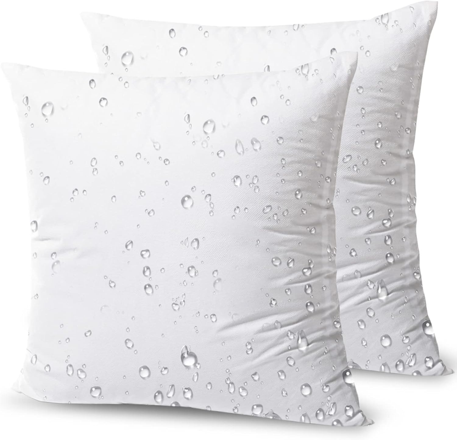 Phantoscope 2 Packs Indoor/Outdoor Anti-Mold Water Resistant Throw Pillow Inserts Hypoallergenic Square Form Sham Stuffer 20" X 20" image number 5