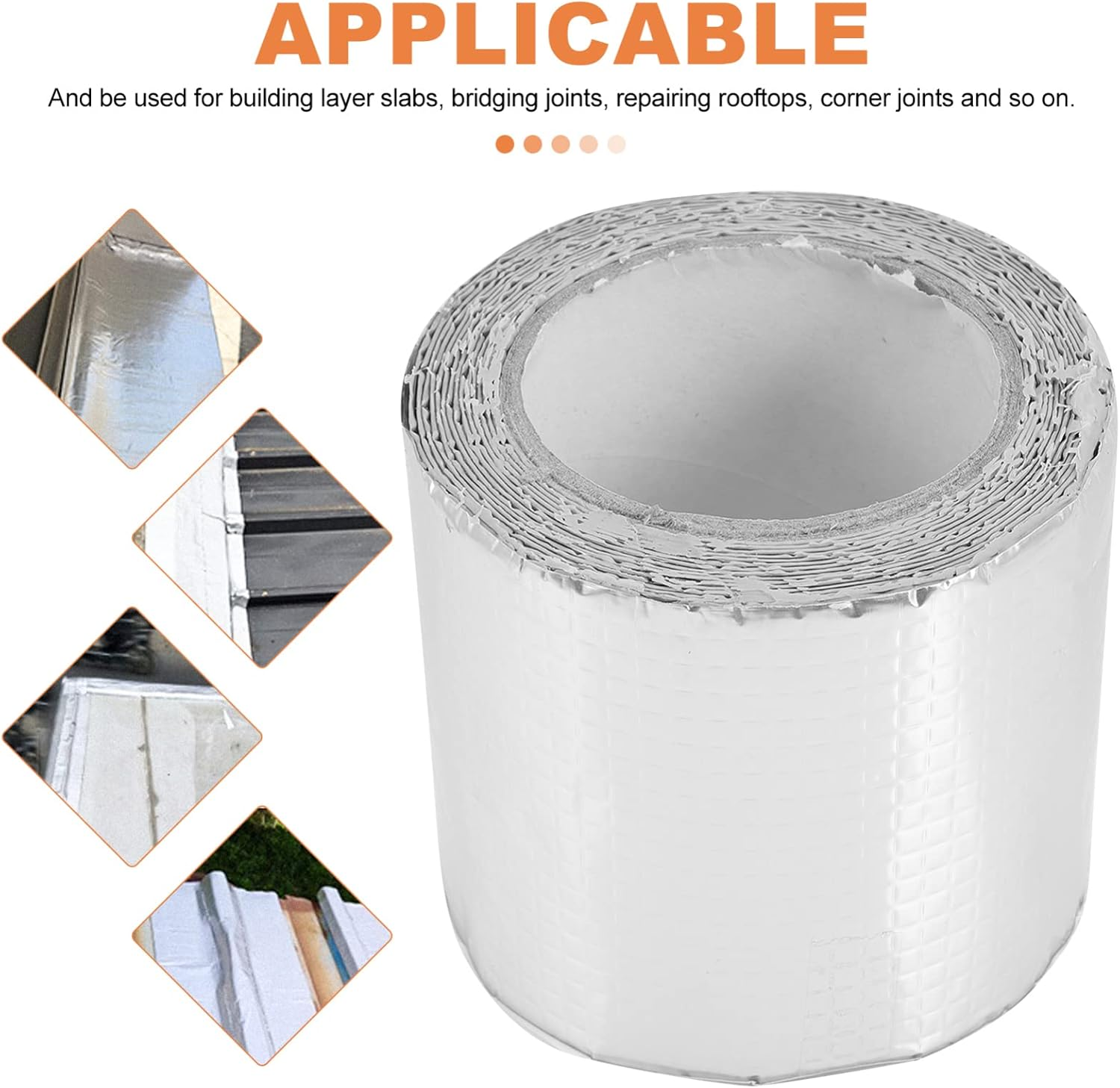 SOLUSTRE Sealing Tape for Roof Weatherproof Aluminum Foil Repair Tape for Roof Repair image number 3