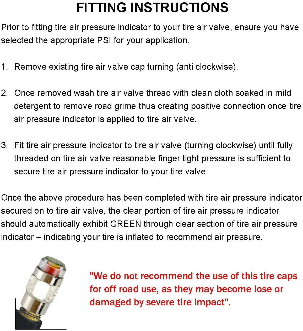 26-80Psi TPMS Tire Pressure Monitor Valve Stem Cap Tyre Sensor Indicator 36 PSI image number 4