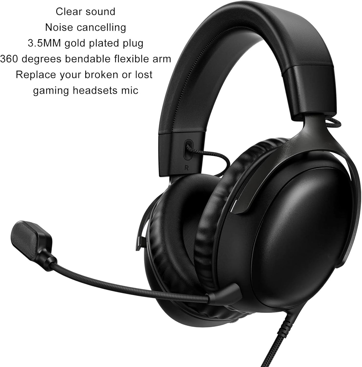 Microphone Replacement for Hyperx Cloud III, 3.5Mm Detachable Mic Boom, 360&deg; Bendable Microphone Boom for Hyperx Cloud III Gaming Headset Mic image number 2