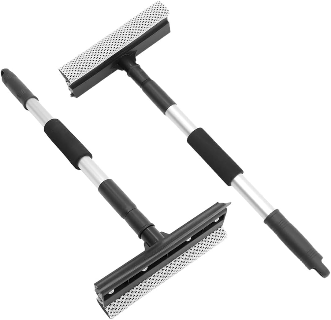 TOPPERFUN 2 Pcs Extendable Window Squeegee with Telescopic Handle Dual-Sided Glass Cleaner for Home Car Windshield Shower Door Multi-Purpose Cleaning Tool image number 4