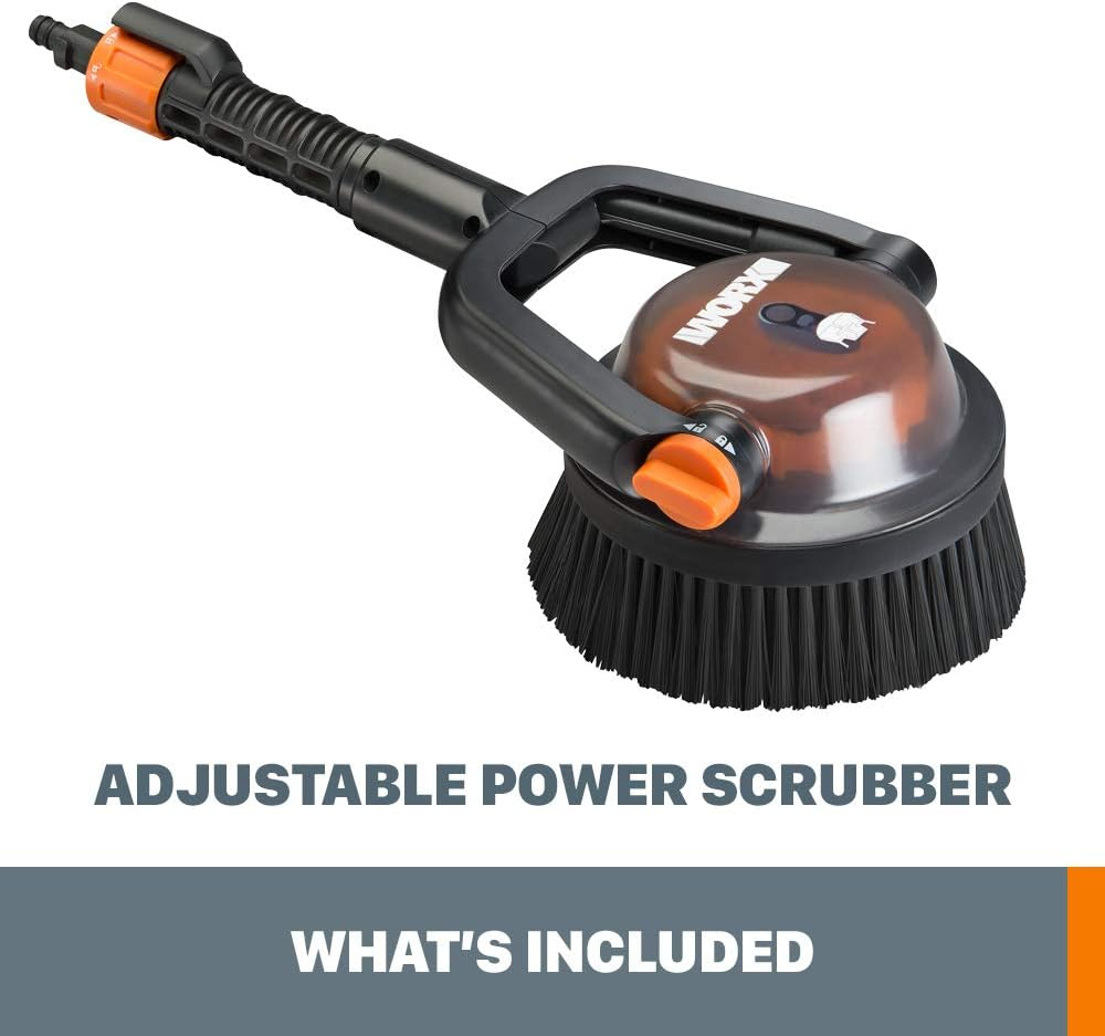 Worx Hydroshot Adjustable Outdoor Power Scrubber, Quick Snap Connection - WA1821 (Hard Bristles) image number 1