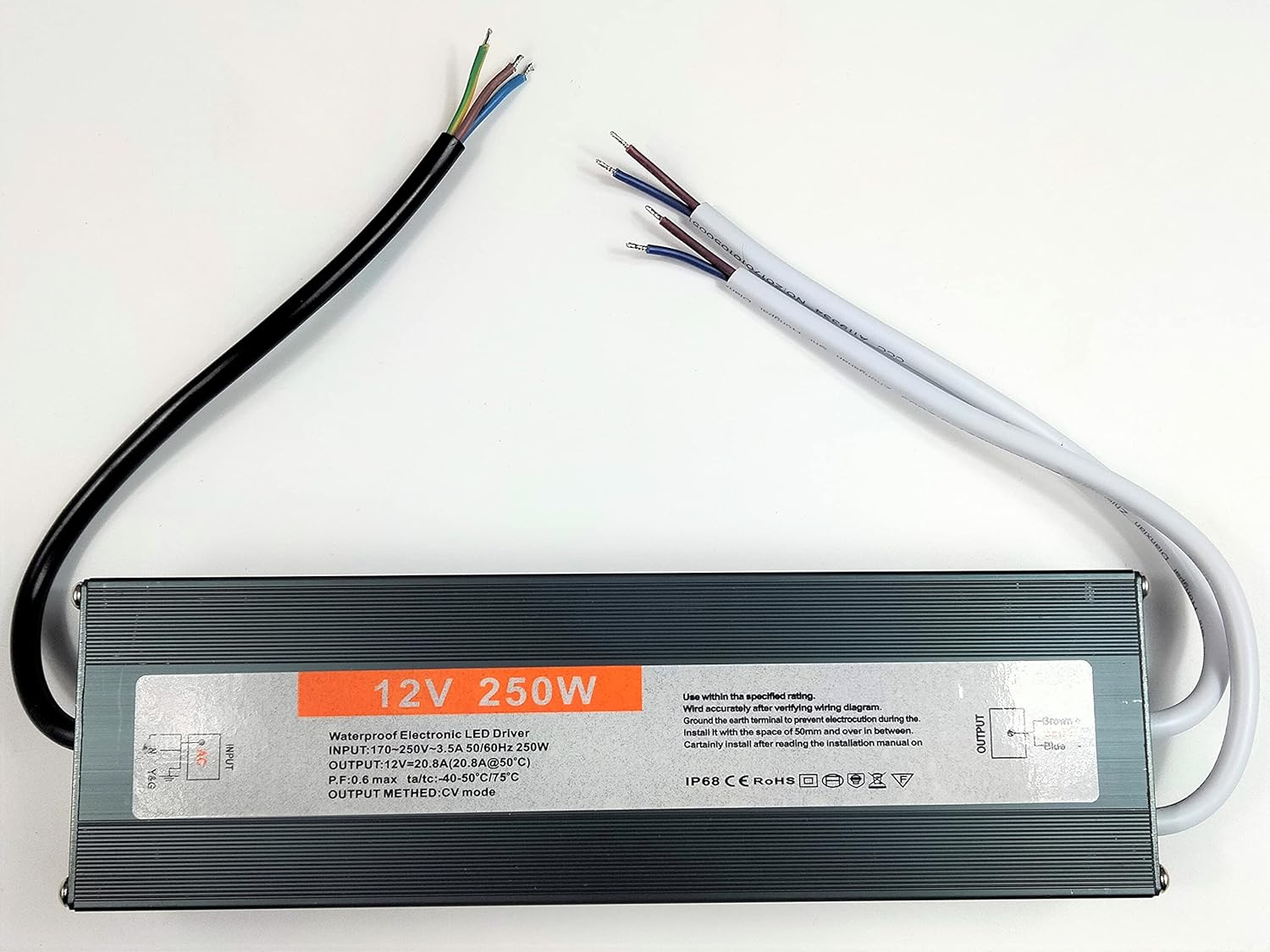 LED Power Supply Waterproof IP67 High-Power Transformer 12V DC Driver Adapter (350W/12V)