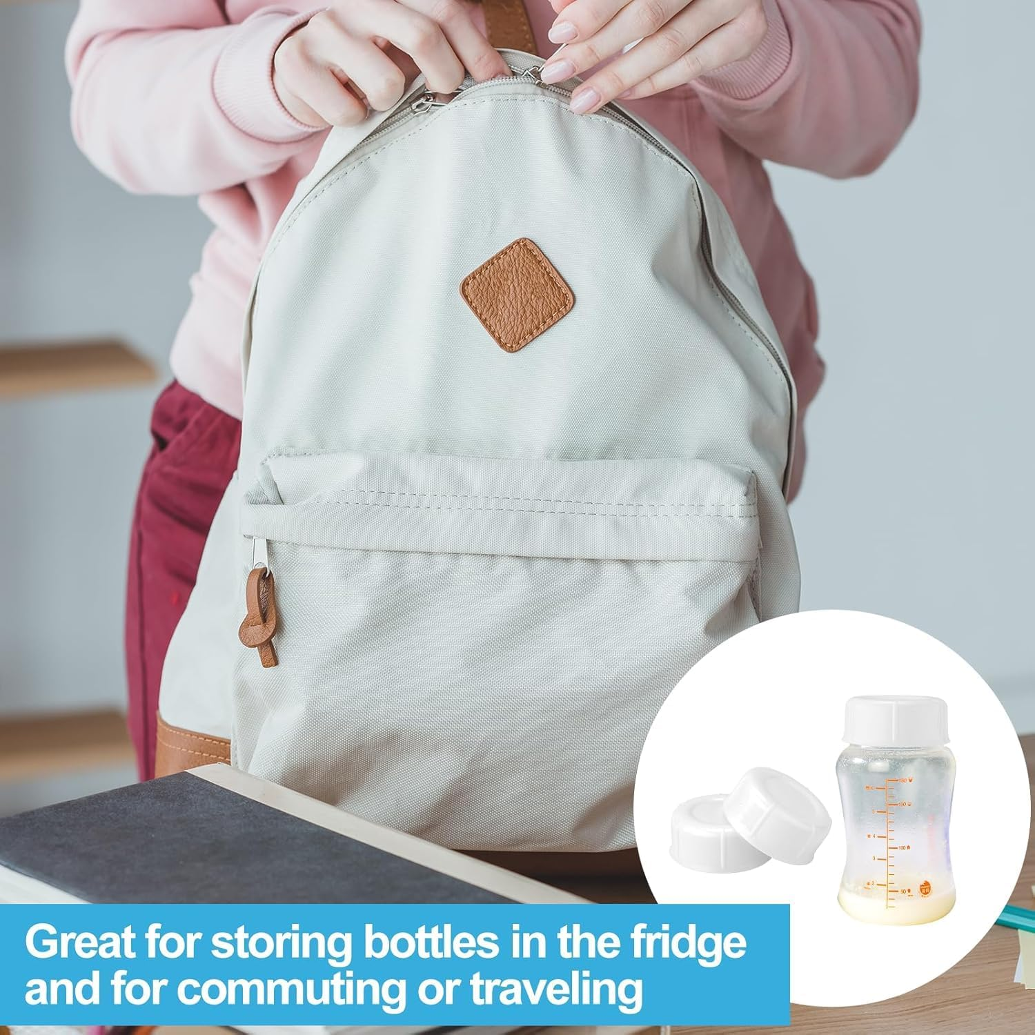 Narrow Milk Bottle Caps, 10Pcs White, Leak Proof Design, Round, PP Material, Suitable for Wide Neck Bottles and Milk Bottles image number 1