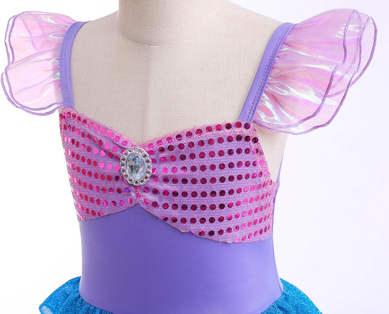 Little Girl Luxury Mermaid Costume Princess Dress for Girls with Accessories image number 4