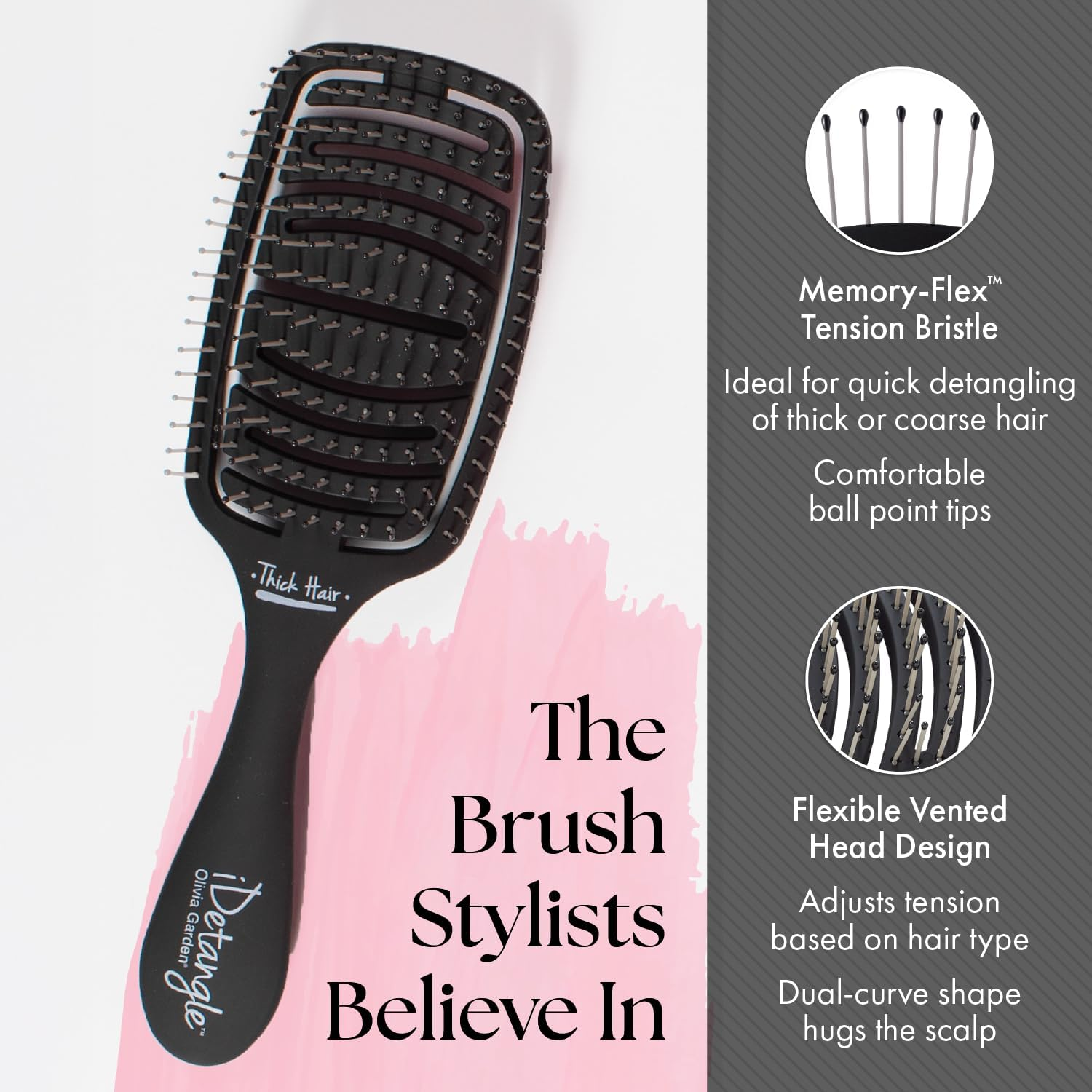 Olivia Garden Idetangle Thick Hair Brush image number 4