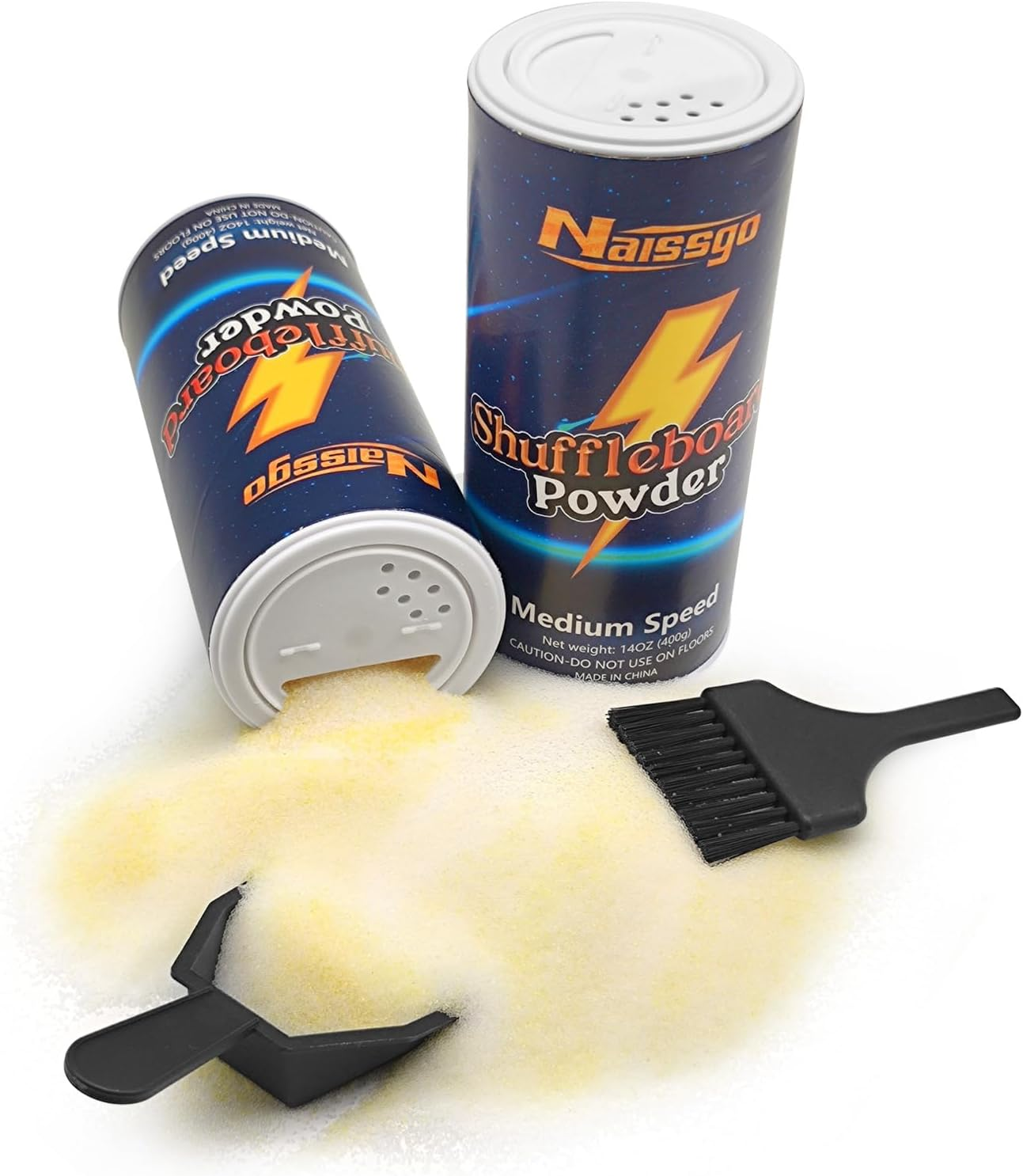 Shuffleboard Sand Wax Shuffleboard Powder Set with Mini Dustpan & Broom，2 Cans(2&times;14 Oz) image number 5