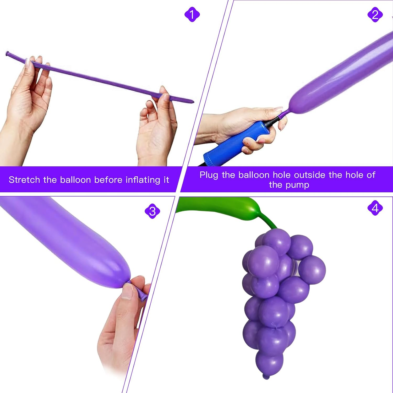 YALLOVE Latex Long Balloon Assorted Color, Set of 100, Twisting Animals Model Magic Balloons for Baby Shower Birthday Grad Party Decoration(260Q)