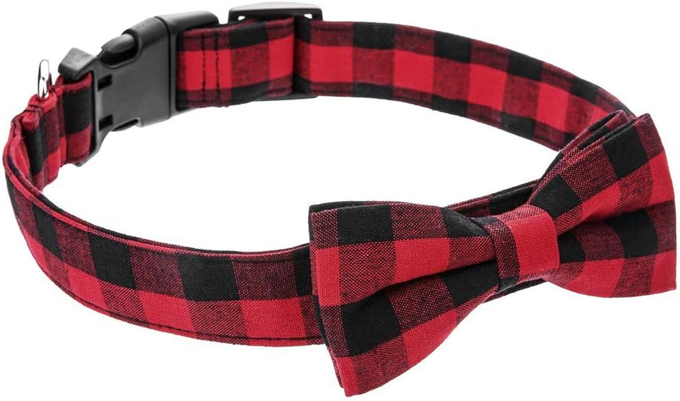 Love Dream Dog Collar with Bowtie, Soft and Comfortable Breakaway Plaid Dog Collar with Cute Bow Tie for Small Medium Large Dogs (Small) image number 4
