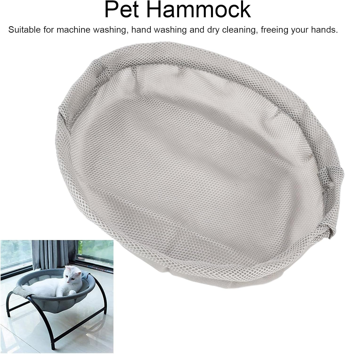 Cat Hammock, Washable, Breathable Cat Bed, Pet Hanging Bed House, Pet Hammock, Bed Couch for Indoor, Outdoor, Home, Living Room, Small Dog Hammock image number 4