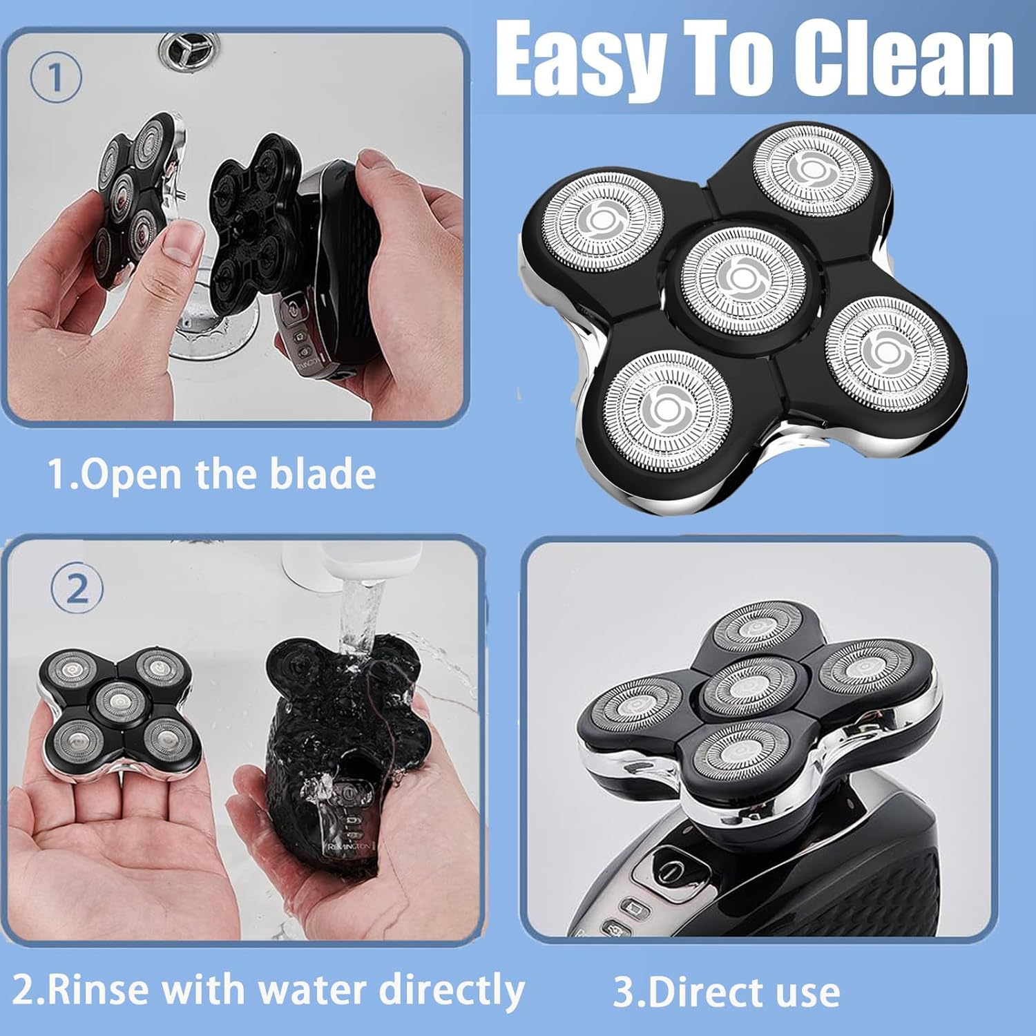 2Pack Pro Head Shaver Replacement Blades Compatible with Remington Balder Pro Head Shaver Model Xr7000,Precision Electric Shaving for Bald Men. image number 6