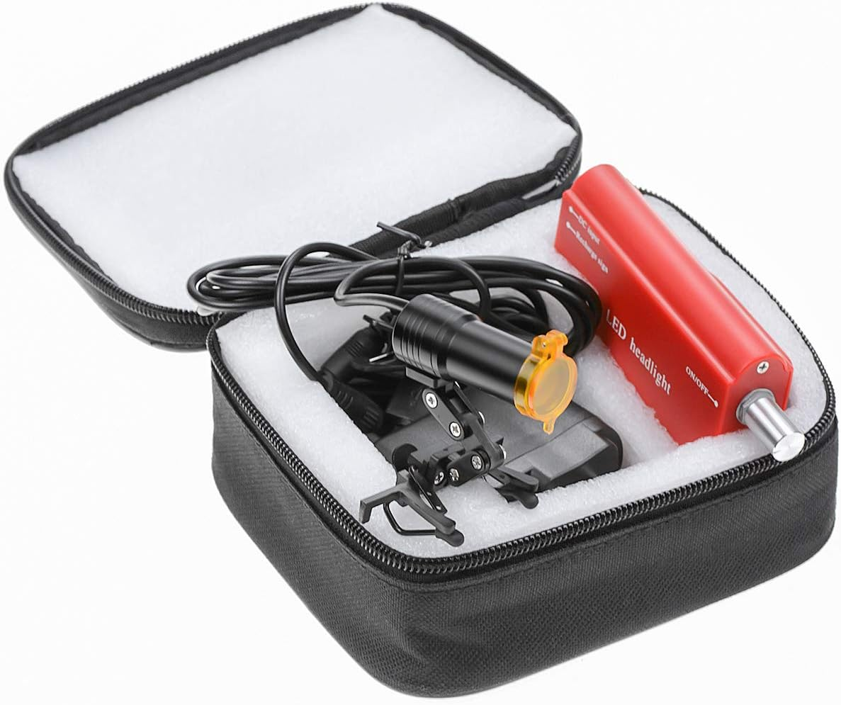 Tankredrug Portable Red Headlight,5W LED Plastic Headlamp Belt Clip Filter for Binocular Loupe with Cloth Bag image number 1