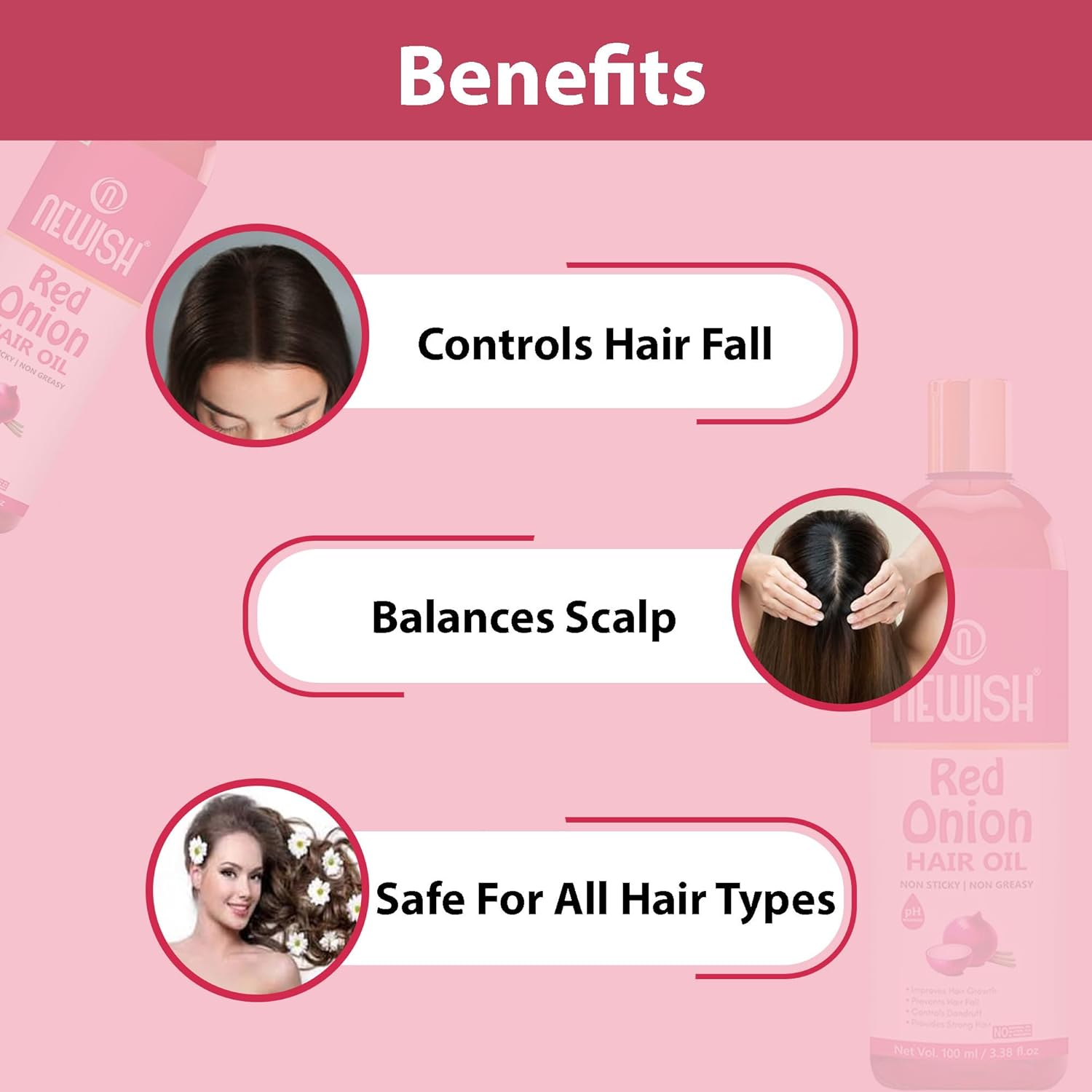 Newish&reg; Onion Hair Oil for Hair Growth & Hair Fall Control (100Ml) image number 2