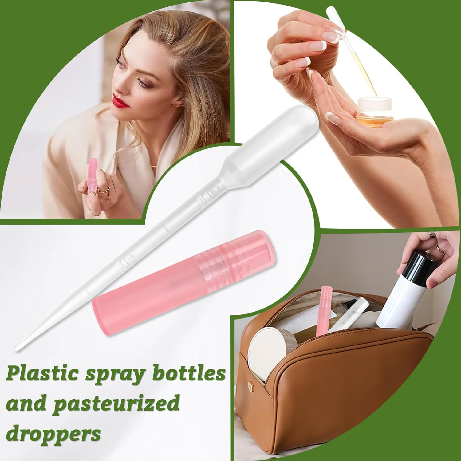 20 Pcs Refillable Perfume Bottles, 10Ml/5Ml Plastic Frosted Spray Bottle with 20 Pcs Droppers, Fine Mist Travel Spray Bottles for Essential Oils, Travel, Perfume (Colorful) image number 6