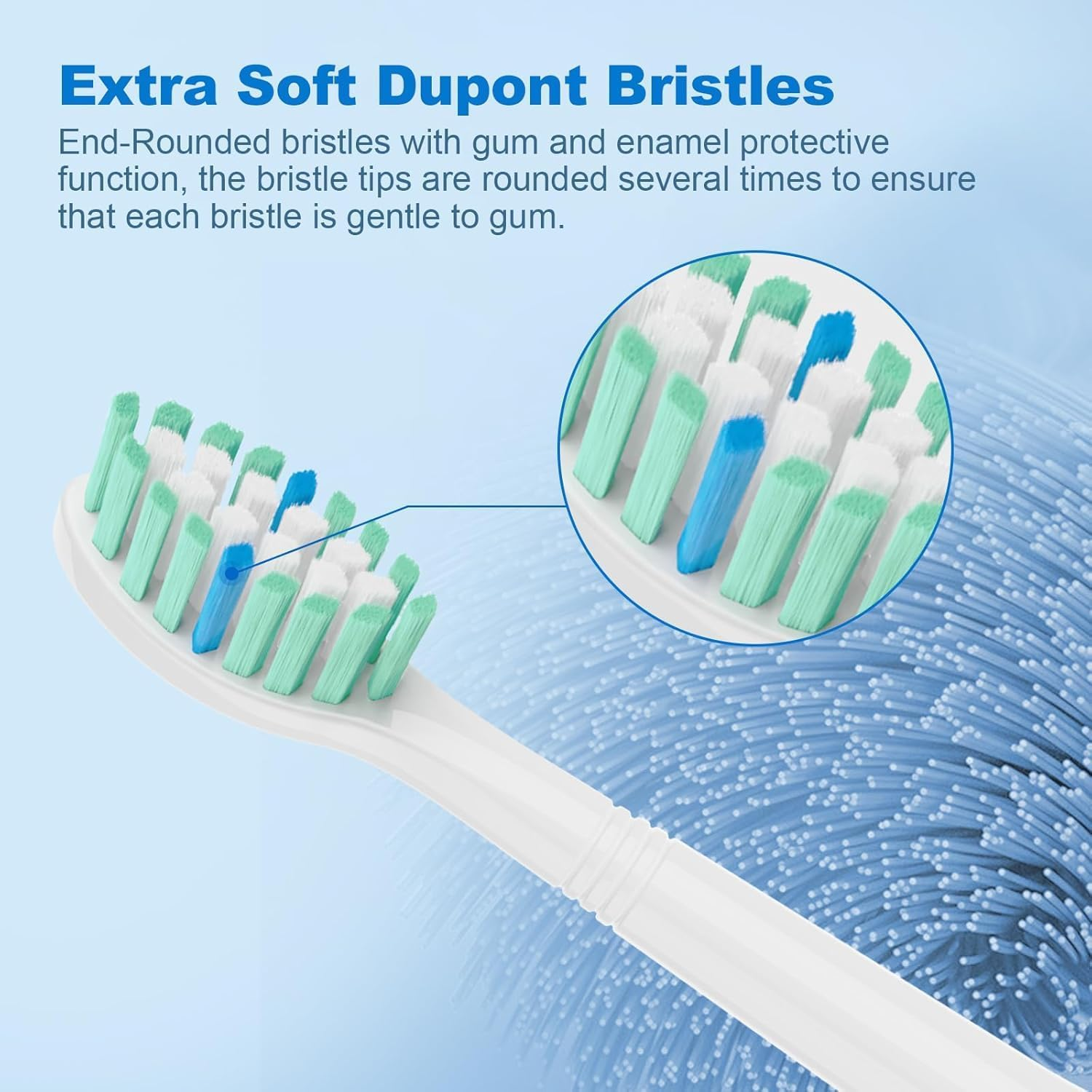 Replacement Toothbrush Heads Compatible with Philips Sonicare Electric Toothbrush, 6 Pack Soft Dupont Bristles, C1 C2 G2 W 4100 HX6062/65 and More Snap-On Handles image number 3