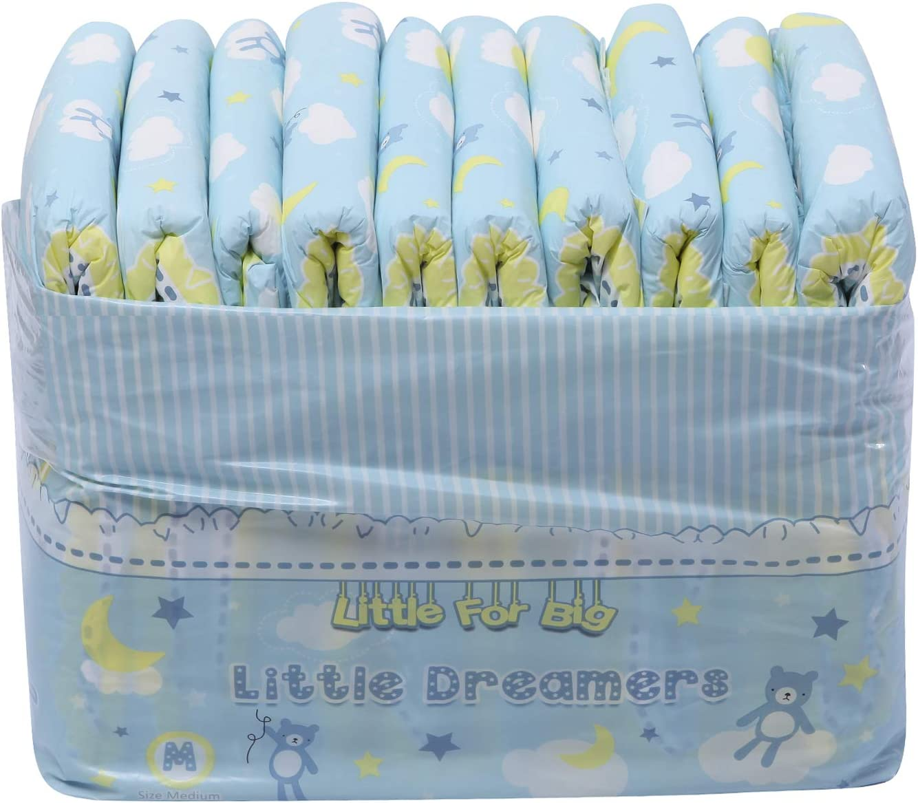 Littleforbig Printed Adult Brief Diapers 10 Pieces - Little Dreamers M image number 1