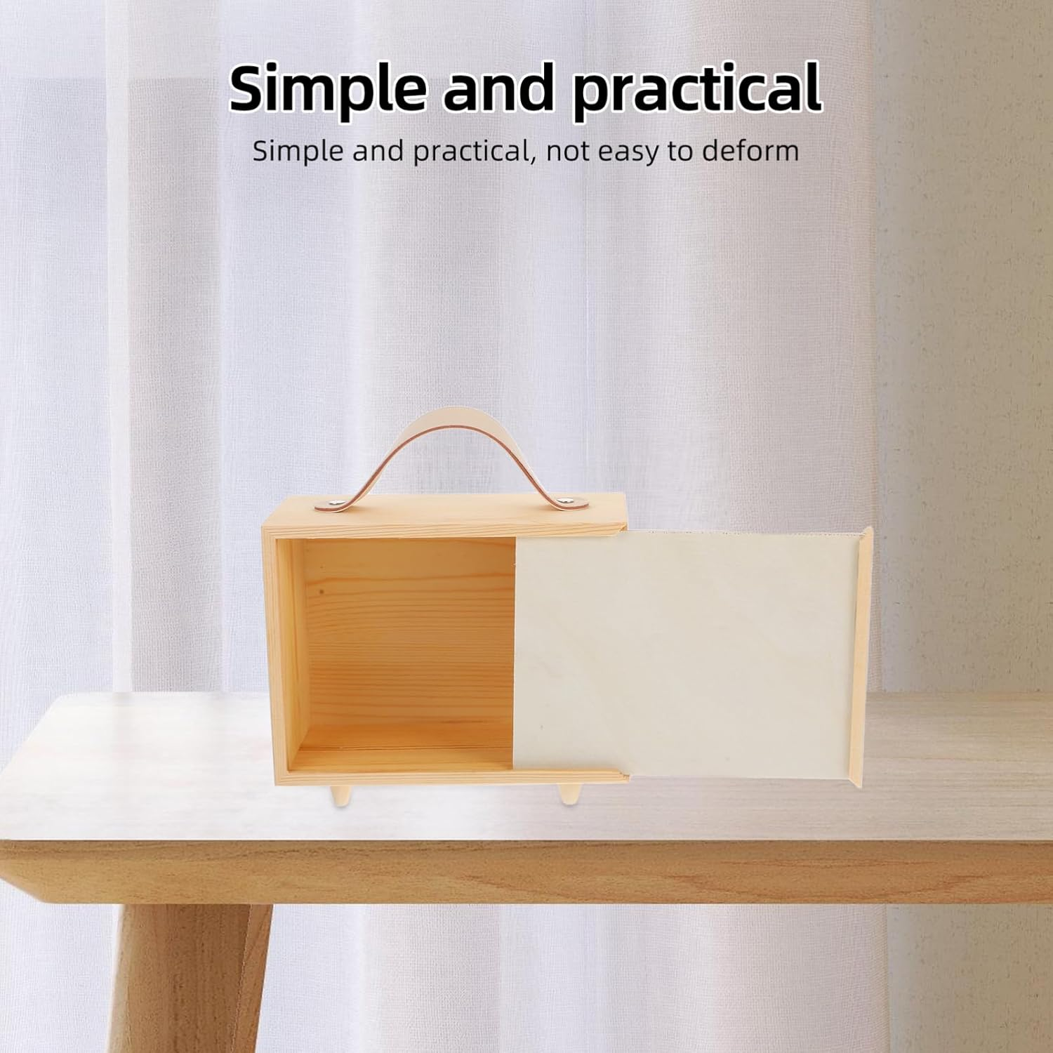 Wooden Christmas Cookie Box Candy Storage Natural Boys and Girls Toy Container Decorative Wooden Cake Box image number 2