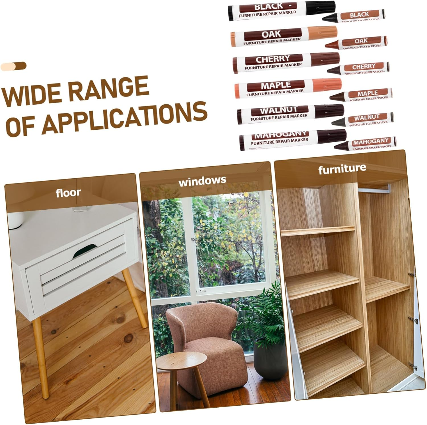 Wood Scratch Repair Markers Floor Scratch Repair Pen for Furniture Wood Floors image number 6