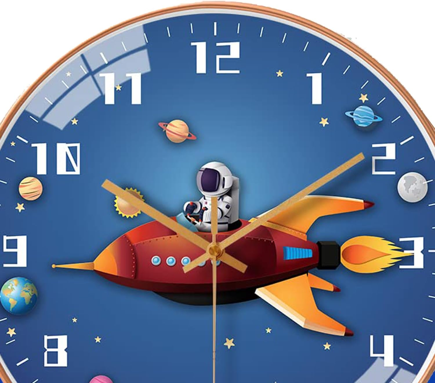 Space Silent Creative Wall Clock, Silent Time Operated for for Office, Classroom, Bedroom, Bathroom, Living Room, Restaurant, Hotel,Children'S Room，Kitchen， Etc.(30 Cm/ 12")&hellip; - Silvery image number 5