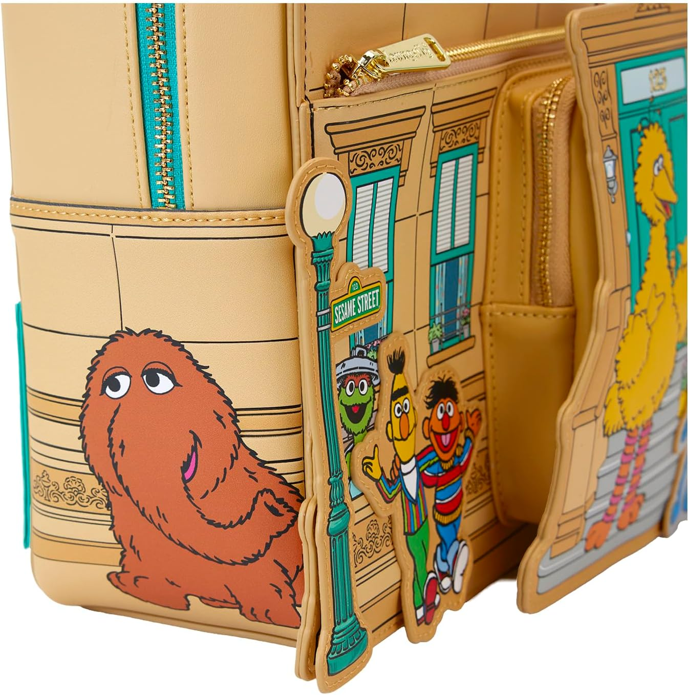 Loungefly Sesame Street Corner Mini Backpack | Big Bird, Oscar, Grover, Ernie, Bert, and Friends, Fashion Accessories image number 4