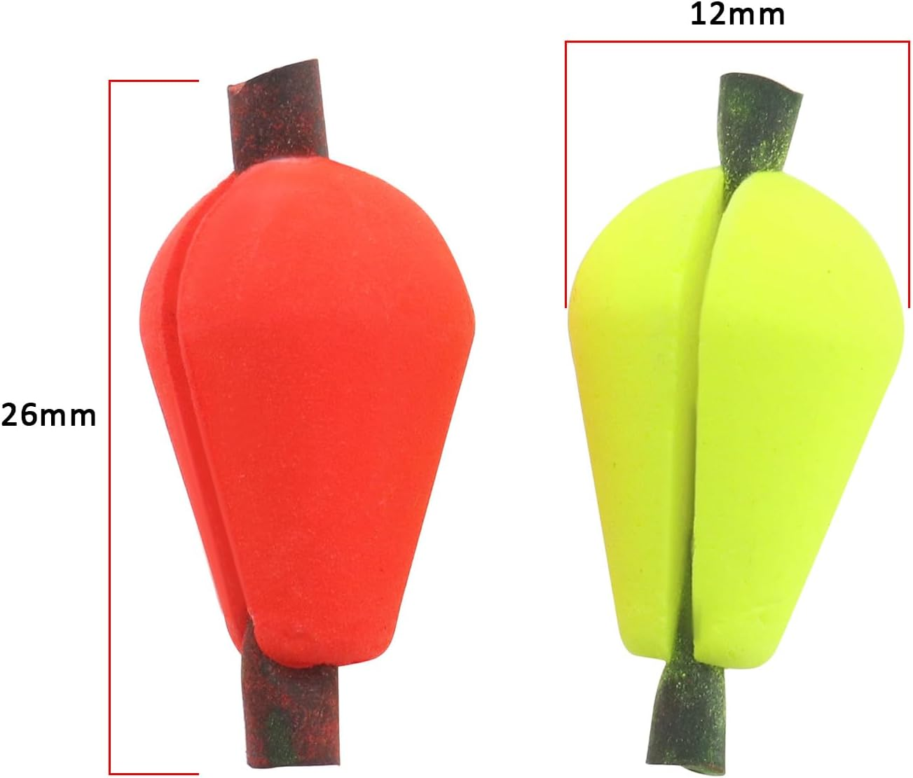 LT Easiyl 20Pcs Float Foam Fly Fishing Float Strike Indicator Water Drop Bobber Indicators Accessory Fluorescent Yellow and Orange Red image number 5