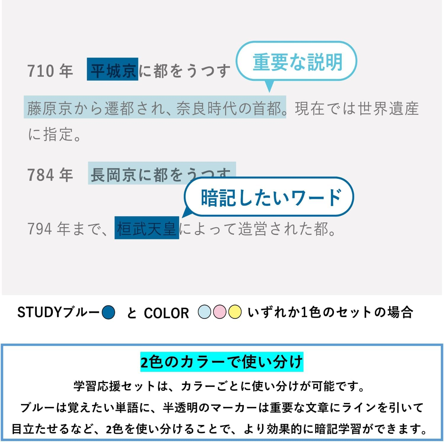 Kanmido HM-4801 Sticky Notes Removable Marker Limited Learning Support Set, Studio Blue, Color Light Blue, Red Sheet Included image number 2