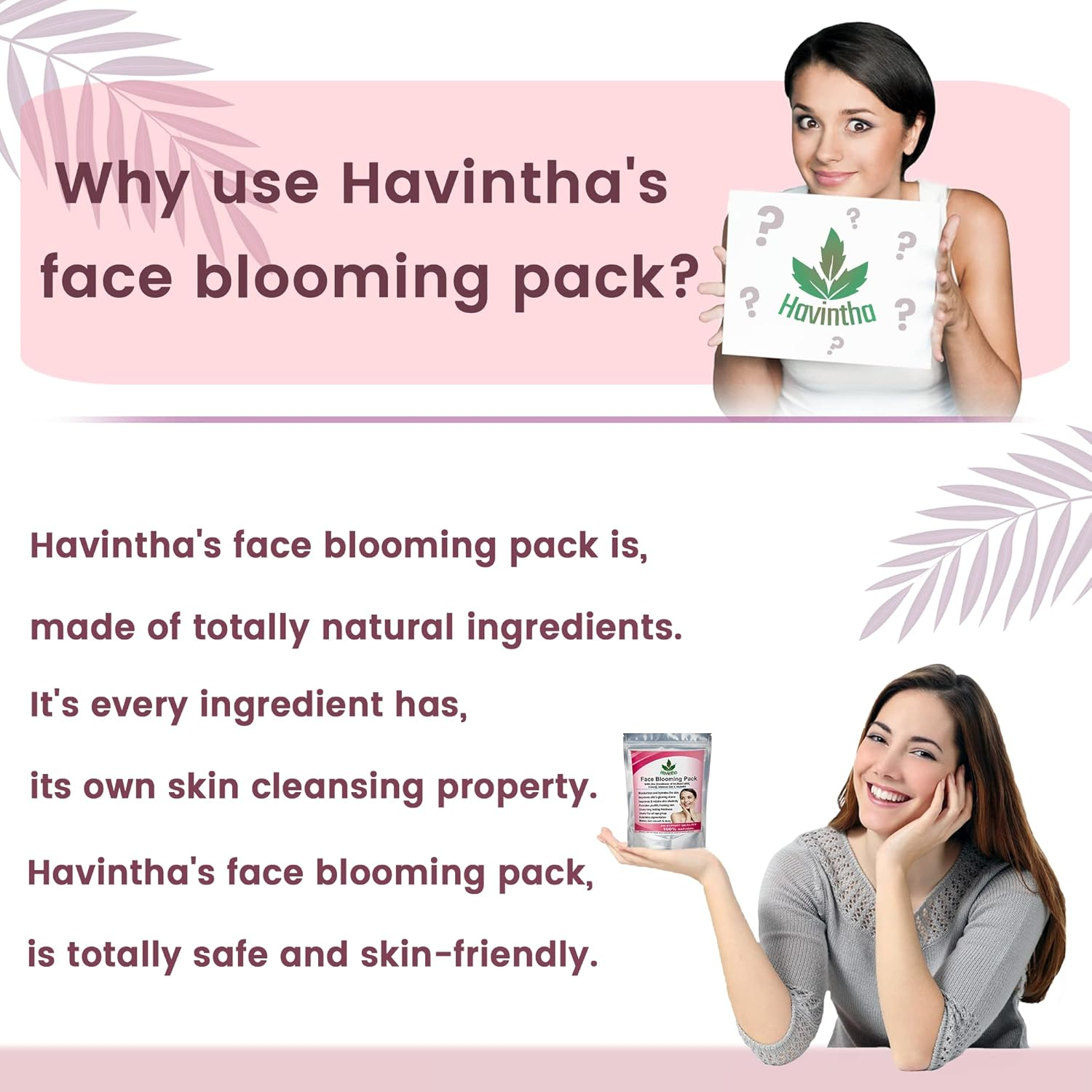 Havintha Natural Blooming Face Pack with Kalonji Seed, Masoor Dal, Mulethi and Multani Mitti Powder, 227 Gm image number 5