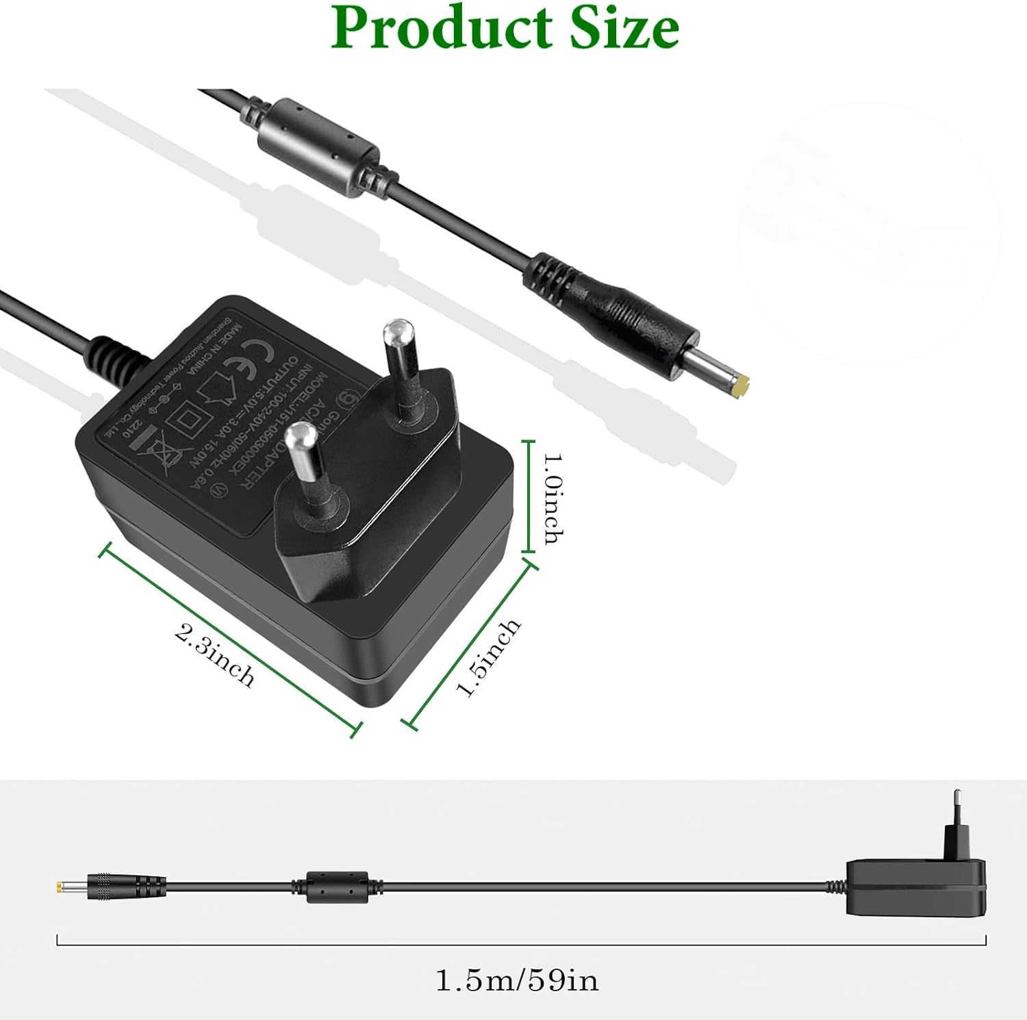 Gonine 5V Charger for Sony SRS-XB30, 5V 3A Power Supply Adapter for Sony AC-E0530 SRS-XB30 SRS-XB41 Rdp-M5Ip Rdp-M7Ip SRS-A1 SRS-A212 SRS-A3 SRS-M50 M55 K. Wireless Bluetooth Speaker image number 3