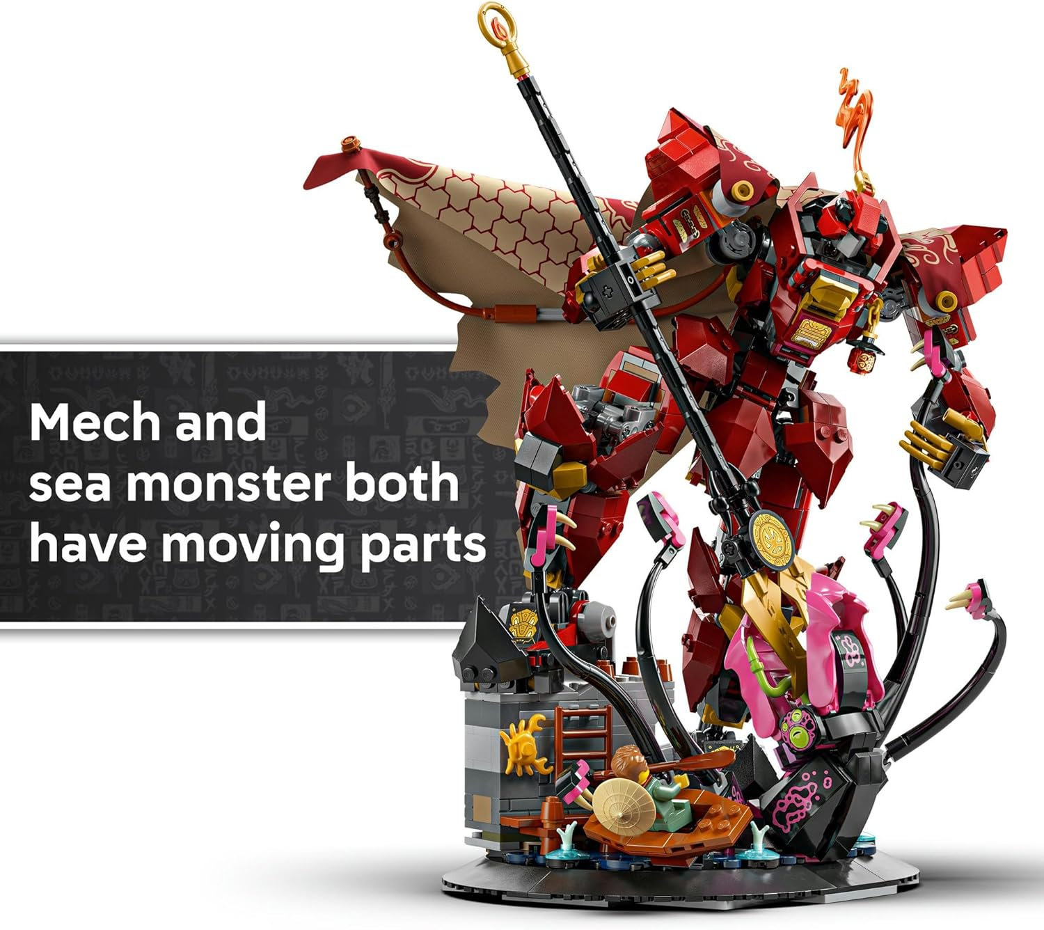 LEGO&reg; NINJAGO&reg; the Fire Knight Mech (996 Pcs) Building Kit with 2 Minifigures Including Kai & Features a Sea Monster, Buildable Model for Display and Play, Toys for Boys and Girls Aged 14+ 71846 image number 2