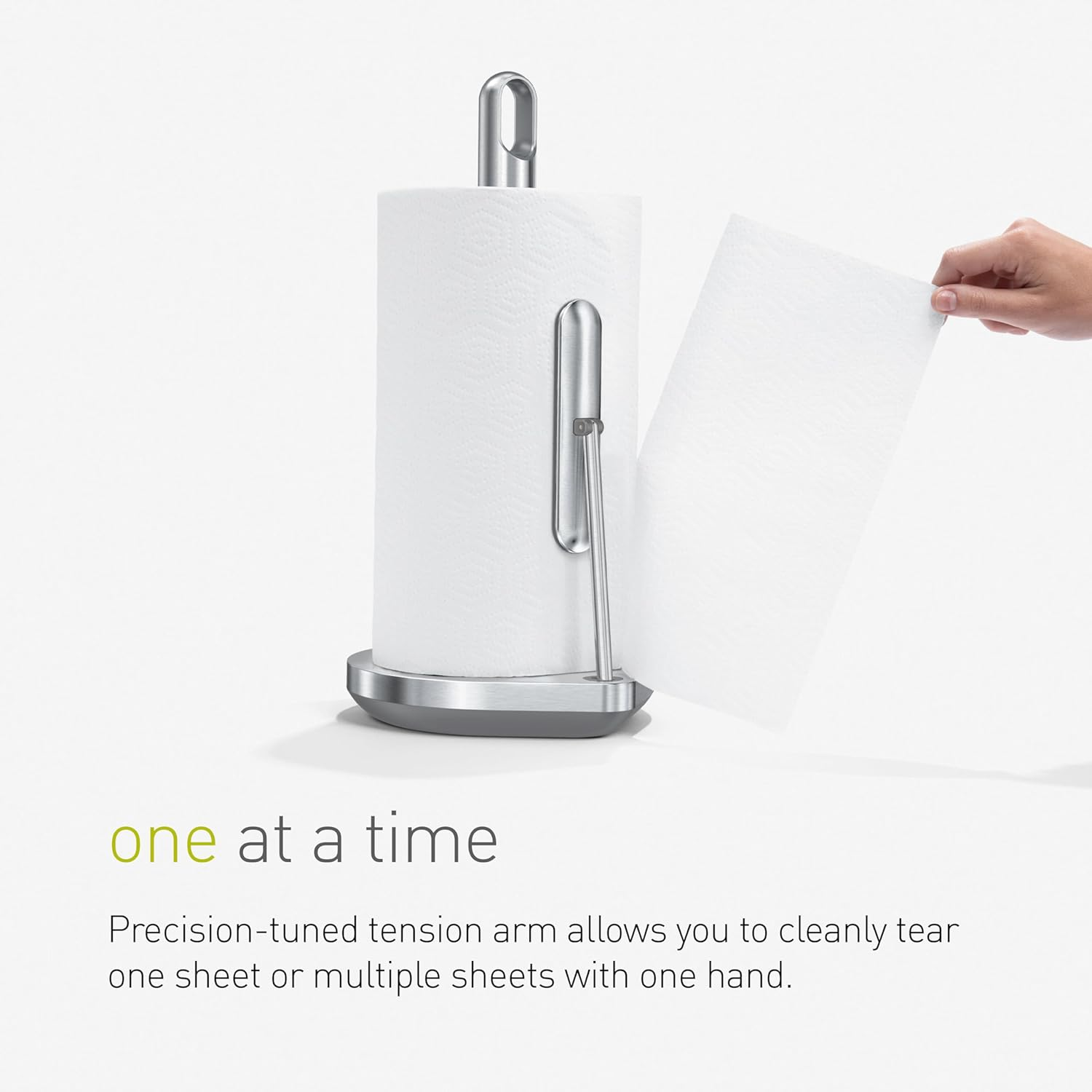 Simplehuman Tension Arm Standing Paper Towel Holder, Brushed Stainless Steel image number 2