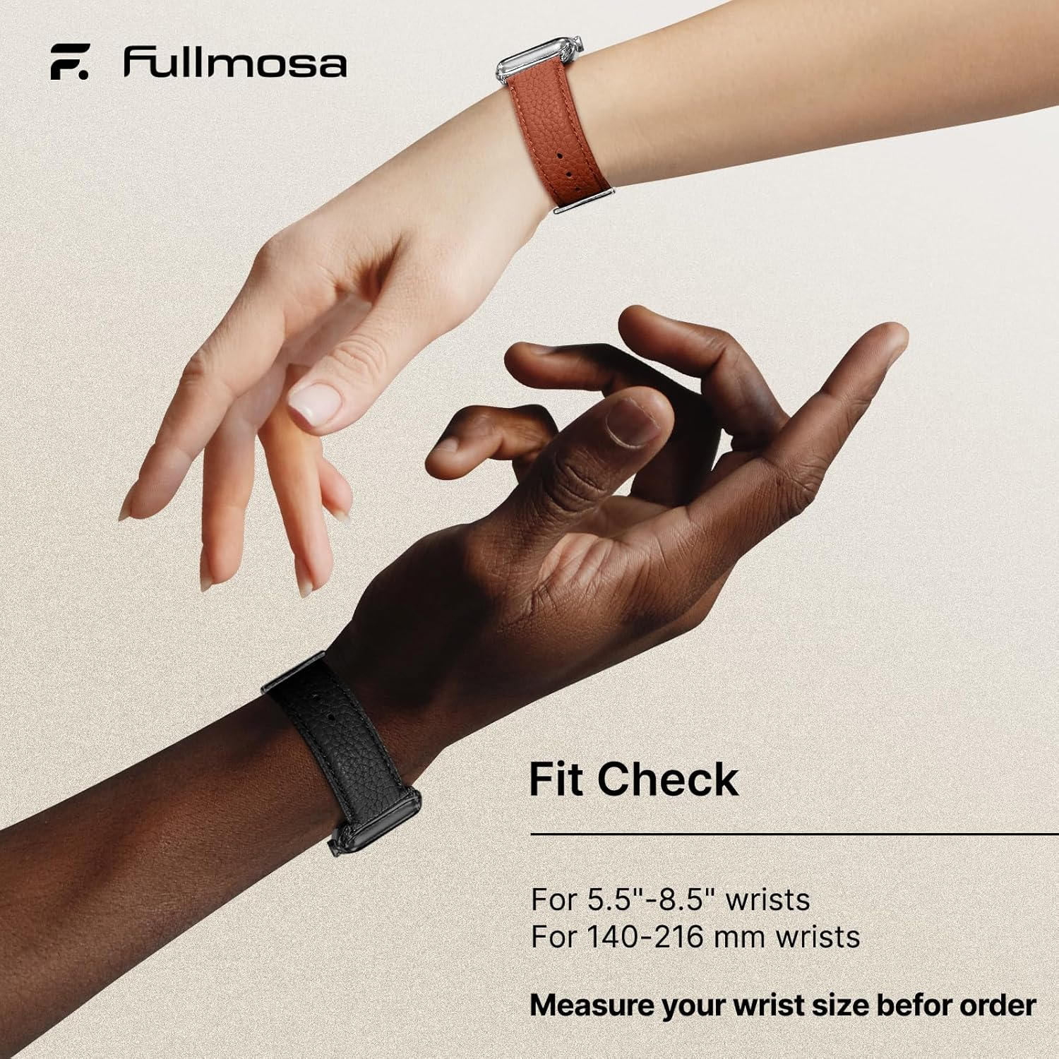 Fullmosa Bands Compatible for Apple Watch Band 42Mm 41Mm 40Mm 38Mm with Case Real Leather Replacement Strap for Iwatch SE Series 11 10 9 8 7 6 5 4 3 2 1 Men and Women, Black + Gunmetal Buckle image number 2