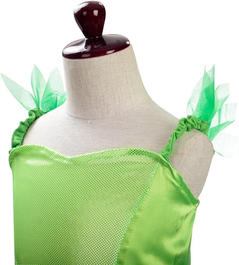 Dressy Daisy Green Fancy Fairy Costume with Flower Wreath Headband for Toddler Little Kids Girls Halloween Birthday Party Dress up Size 2 to 10 image number 5
