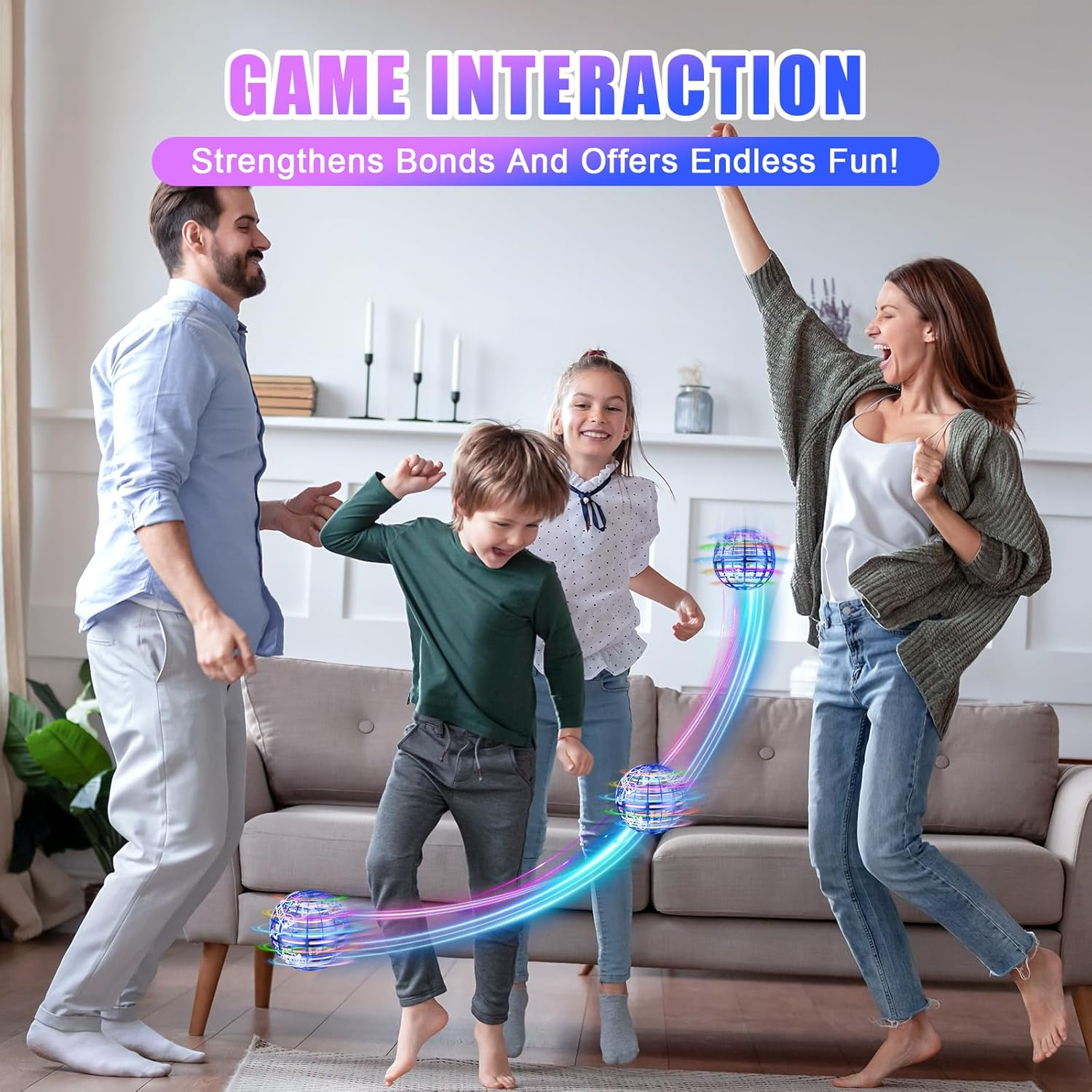 Flying Orb Ball 2023 Newest Upgrade Hover Boomerang Ball 6 Lighting Effects Cool Toys for Kids Teen Adults Indoor Outdoor Flying Ball Toy, Blue image number 4