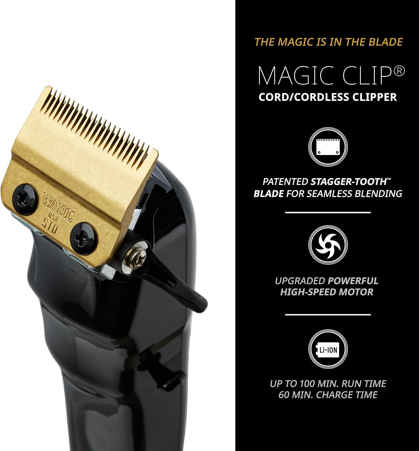 Wahl Cordless Clip Professional Barber Clippers, Used for All Hair Types, Bulk Removal, Upgraded Motor, Smooth Cuts, Crunch Blade Technology&trade; image number 3