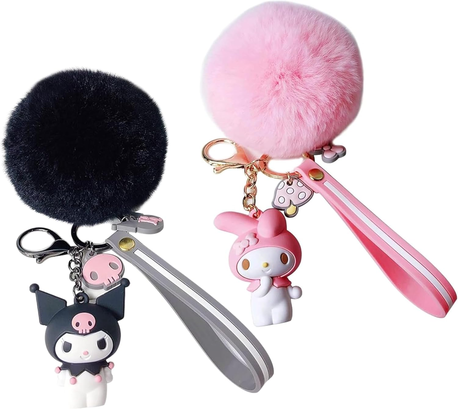 2Pcs Cute Cartoon Keychains for Girls Boys, Pendant Key Accessories, Cool Kawaii Key Ring Purse Backpack,Key Chain Wristlet Car Charms ( image number 1