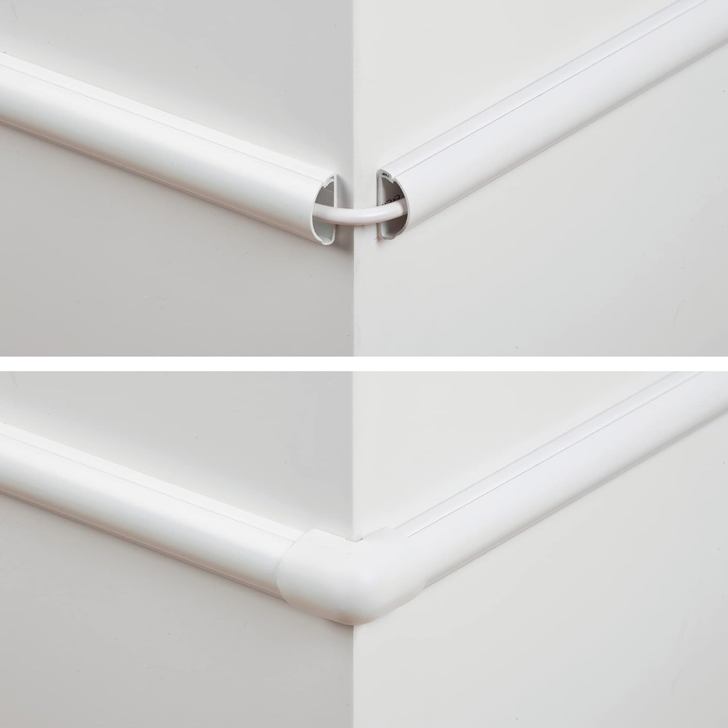 D-Line Micro+ Cable Trunking Clip-Over Accessory Multipack | Join Multiple Lengths of 20X10Mm Micro+ Cable Cover | 13 Piece Electrical Trunking Accessory Multipack - White CLOAP2010W image number 5